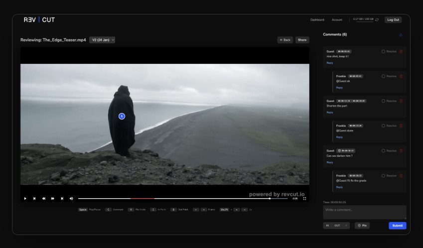 Screenshots des Filmabnahmetools-RevCut